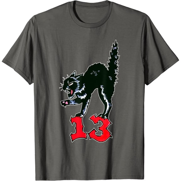 Velto LUCKY BLACK CAT - unlucky feline pet number 13 luck T-Shirt All Size S-5XL