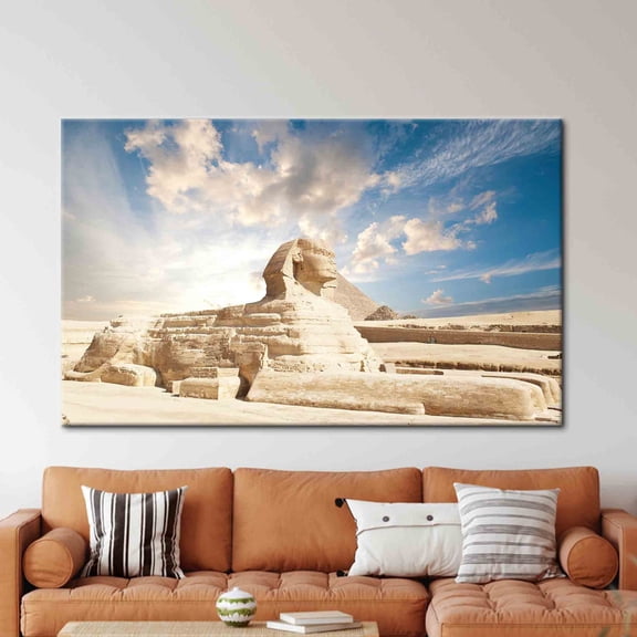 Velto Landscape Artwork, Pyramid Wall Decor, Giza Canvas Art, The Great Pyramid Art Canvas, Sky Artwork, View Canvas, Sky Landscape Canvas Art, 12x16 UNFRAMED
