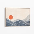 thumbnail image 1 of Velto Landscape Minimalist Print | Long Sea Sun | Canvas | Waves Line Art | Blue And Orange | Beach House Decor | Above Bed Art | Hss5 Canvas, 16x24 UNFRAMED, 1 of 4
