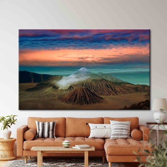 Velto Landscape Wall Decor, View Canvas, Beautiful Sky Canvas, Bromo Volcano At Sunrise Bromo Tengger Canvas, Sunset Canvas, Mountain Art Canvas, 12x16 UNFRAMED