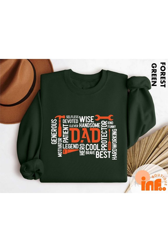 Legend Hero Cool Hardworking Brave Dad Shirt, Dad Life Tee, Dad Sweater, New Dad Sweater, Best Father Sweatshirt, Father's Day Gift All Size S-5XL