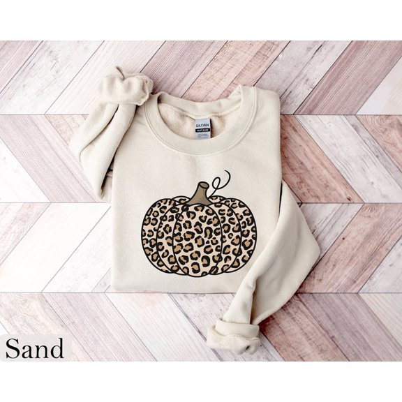 Velto Leopard Pumpkin Sweatshirt, Cheetah Pumpkin Shirt, Thanksgiving Sweater, Thankful Shirt, Fall Shirt, Hello Pumpkin, Family Matching Shirt All Size S-3XL