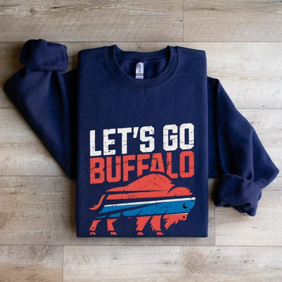 Velto Let's Go Buffalo Sweatshirt: USA Made, Football Fan Gift All Size S-5XL