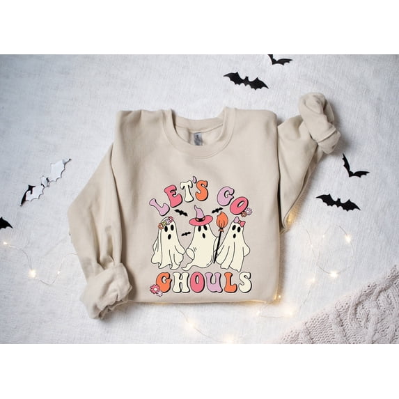 Velto Lets Go Ghouls Sweatshirt, Sweatshirt, Ghost Sweatshirt, Ghost Sweater, Retro Sweater All Size S-5XL