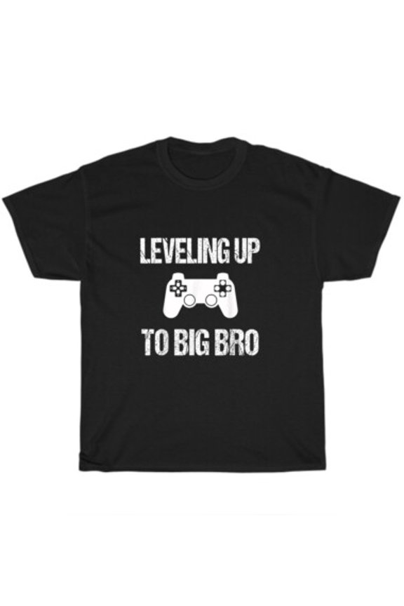 Level Up To Big Bro Brother Announcement Video Gamers Gamer T-shirt Unisex Gift All Size S-5XL