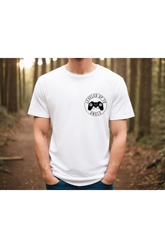 Leveled Up to Uncle Shirt for Men, Pregnancy Announcement TShirt for Uncle, Gamer T-Shirt for New Uncle, Gift for Uncle to Be All Size S-5XL