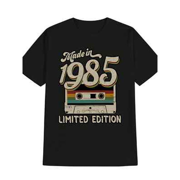 Velto Lightweight & Stretchy Men's Casual Crew Neck T-Shirt | 1985 Vintage Tape Design All Size S-5XL