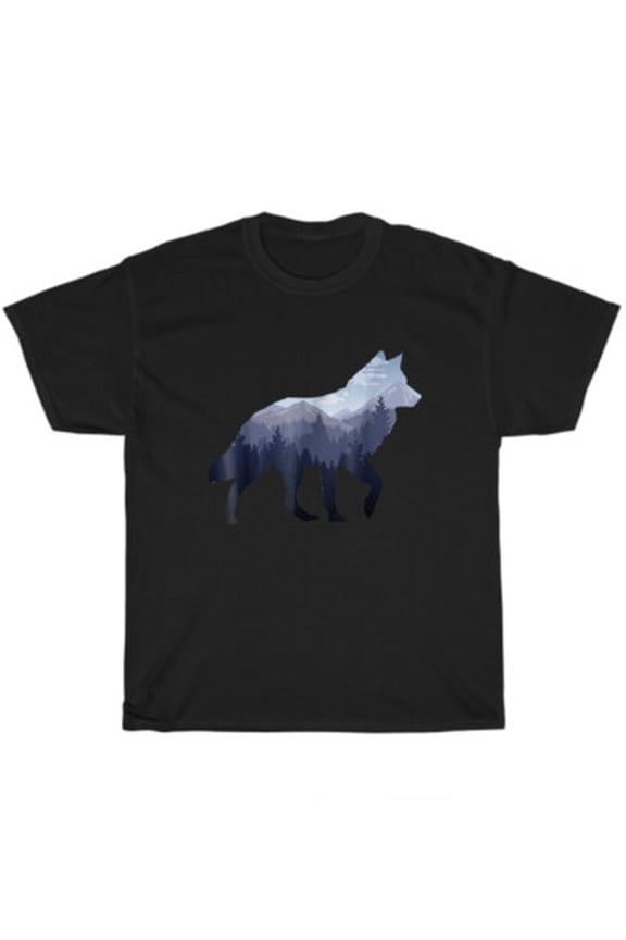 Lone Wolf Howl The Mountain Forest Silhouette Art Wolves Lover T-Shirt Unisex All Size S-5XL