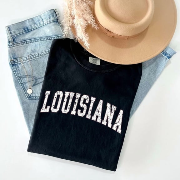 Velto Louisiana Football Game Day College State Tailgate Party Graphic T-Shirt Sports Theme, Full Size S-5XL