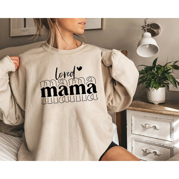 Velto Loved Mama Sweatshirt, Mothers Day Tee, Mama Sweatshirt, Nana Shirt, Gift For Mother, Mama Crewneck, New Mom Shirt, Grammy Shirt, Mom Tshirt All Size S-5XL