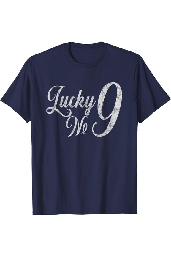 Lucky Number Nine TShirt | No. 9 Vintage Retro Style Tee T-Shirt All Size S-5XL