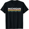 thumbnail image 1 of Velto MICHIGAN - Vintage / Retro Stripes - Classic T-Shirt All Size S-5XL, 1 of 5