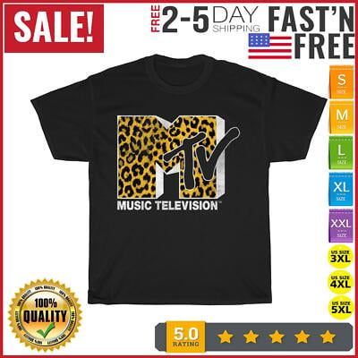 Velto MTV Logo Cheetah Vintage T Shirt Men Fashion 2023 Women T Shirt Short Sleeve NEW All Size S-5XL
