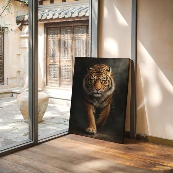 Velto Majestic Tiger On The Prowl | Hyper?Realistic Wildlife Canvas, 12x16 UNFRAMED