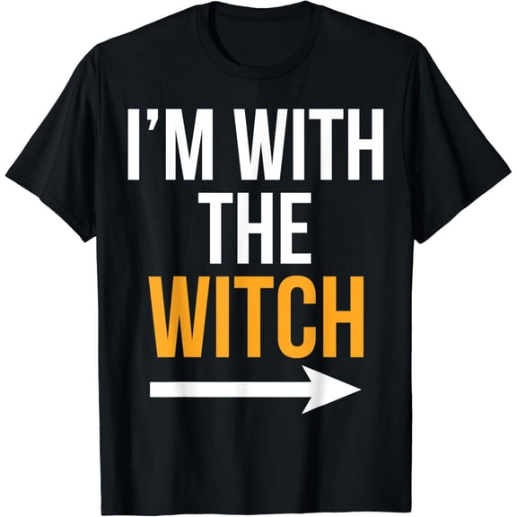 Velto Male I'm with the Witch Costume Couples Men T-Shirt All Size S-5XL