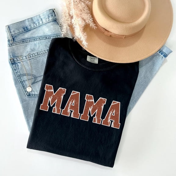Velto Mama Football Game Day Tailgate Party Graphic T-Shirt Sports Mom Style Fullsize S-5XL Shirt