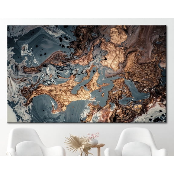 Velto Marble Canvas Art, Modern Marbble Art, Abstract Marble Canvas, Contemporary Canvas, Shimmery Marble Canvas, Abstract Wall Decor Canvas, 8x10 UNFRAMED