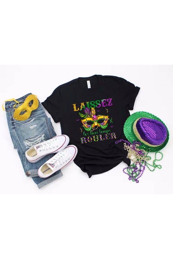 Mardi Gras , Laissez Les Bon Temps Rouler , Fleur De Lis , Mardi Gras Carnival Crewneck, Mardi Gras Carnival Tee All Size S-5XL