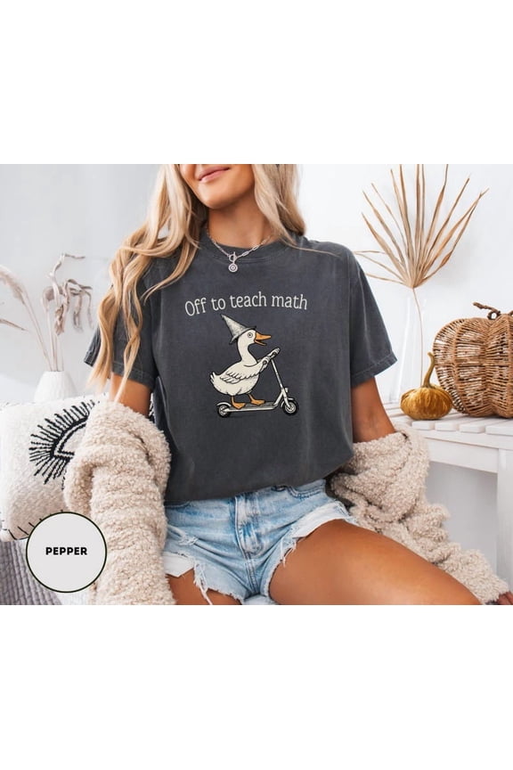Math Teacher Goose Graphic T-shirt Casual Teaching Outfit for Educators Fullsize S-5XL Shirt
