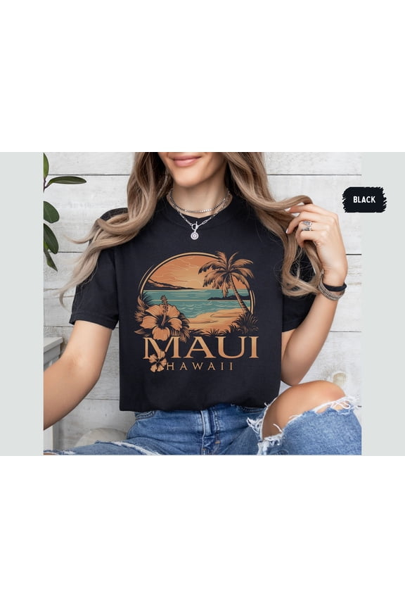 Maui Hawaii Shirt Maui Vintage Shirt Hawaii Vacation Trip Souvenir Beach tshirt Aloha State tee coconut girl gift beachy tee All Size S-5XL