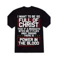 thumbnail image 1 of Velto Men'S Black Cotton Pattern T-shirt-"Power in Blood" Religious Design, Short Slee All Size S-5XL, 1 of 5