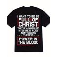 thumbnail image 1 of Velto Men'S Black Cotton Pattern T-shirt-"Power in Blood" Religious Design, Short Slee All Size S-5XL, 1 of 5