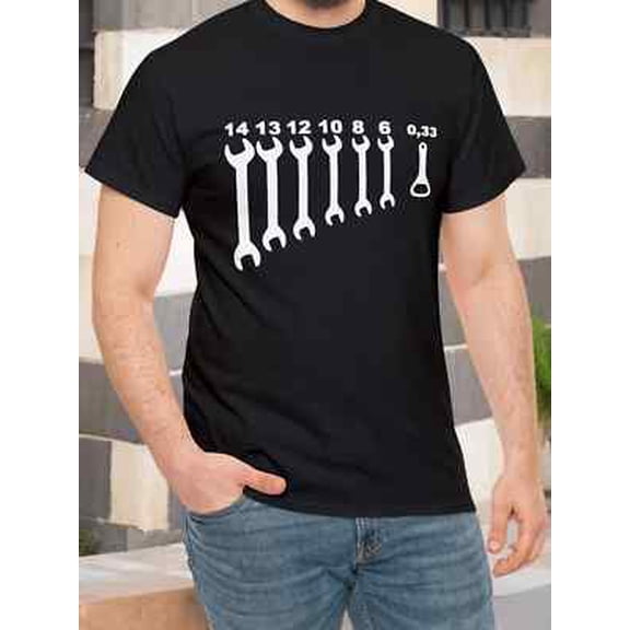 Velto Men'S Fashion Tool Pattern Cotton Sports T-shirt, Casual Stretch Round Neck Tee All Size S-5XL