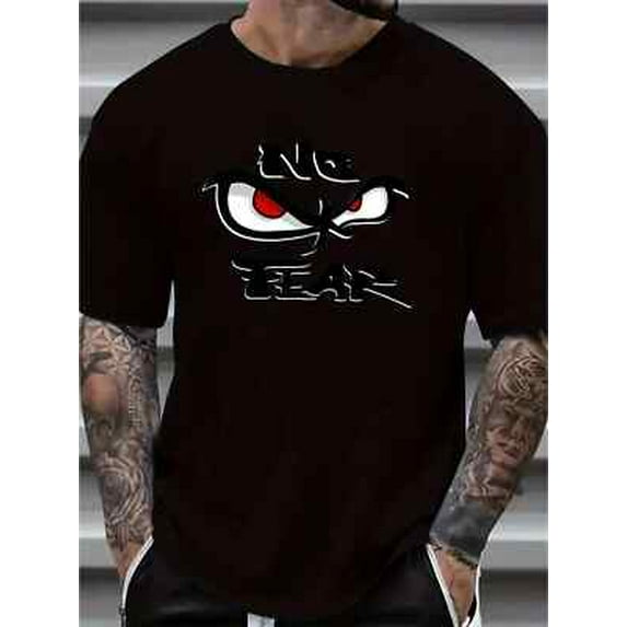 Velto Men'S "NO FEAR" Graphic Print T-Shirt, 100% Cotton Casual Street Style Short Sle All Size S-5XL