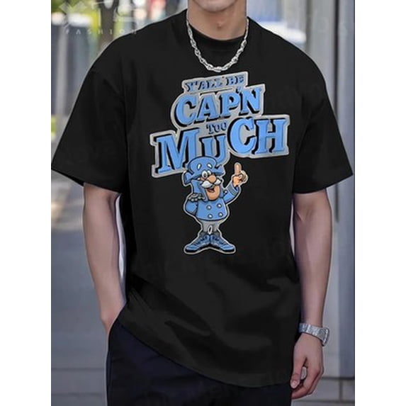 Velto Men'S Vintage Printed T-Shirt - "Y'All Capn 'To Much" Hip-Hop Style, Casual And All Size S-5XL
