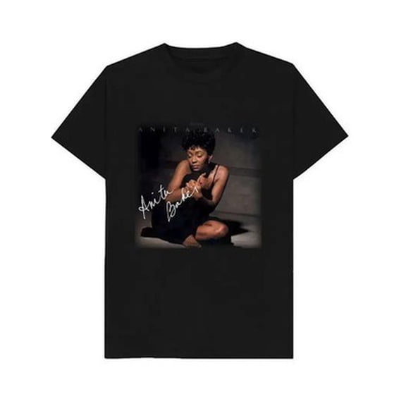 Velto Men's Anita Baker Tribute Graphic T-Shirt - Black with Golden Lettering - 100% C All Size S-5XL