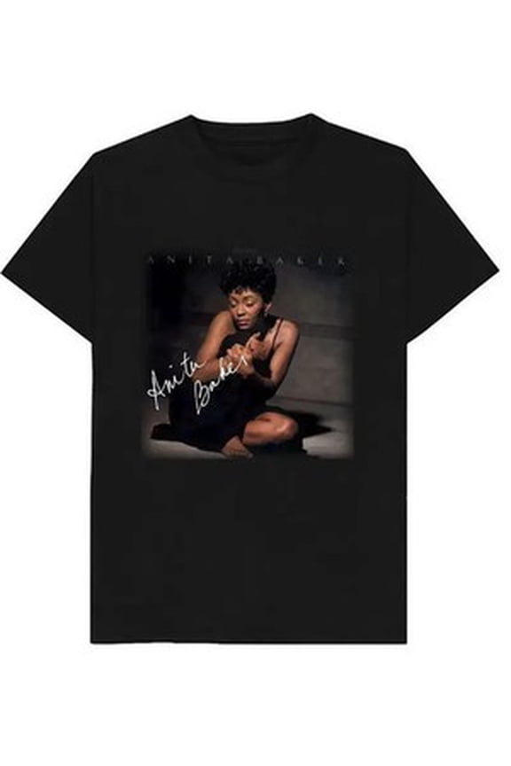 Men's Anita Baker Tribute Graphic T-Shirt - Black with Golden Lettering - 100% C All Size S-5XL
