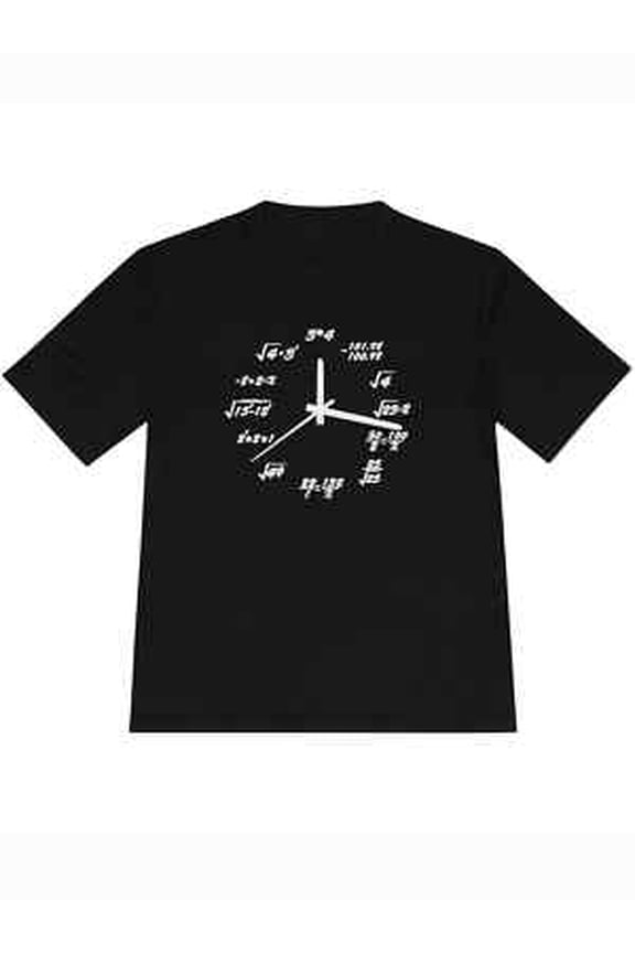 Men's Math-Themed Cotton T-Shirt, Crew Neck, Short Sleeve, Casual Knit F All Size S-5XL