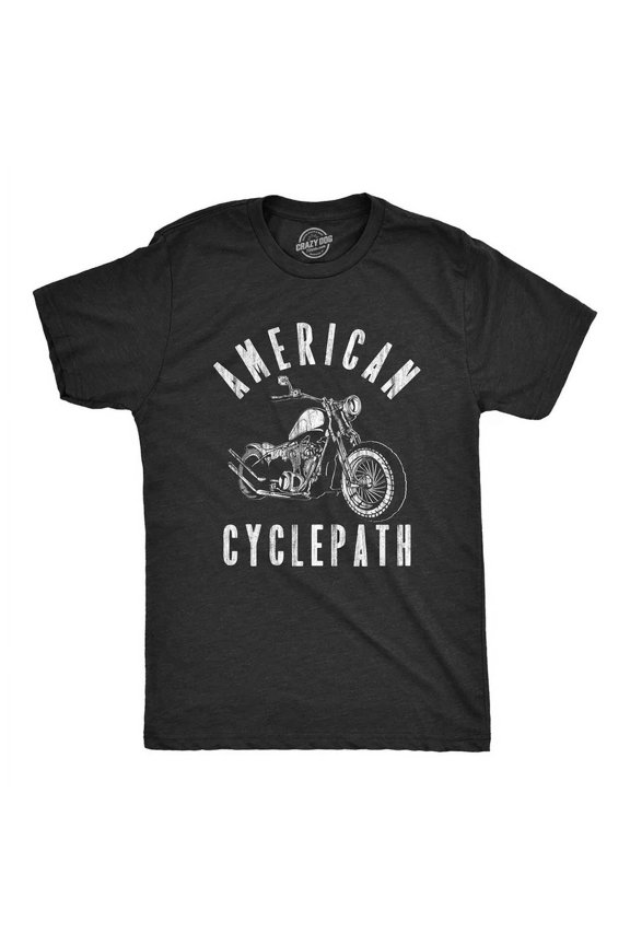 Mens American Cyclepath T-Shirt Insane Motorcycle Riding Tee For Guys All Size S-5XL