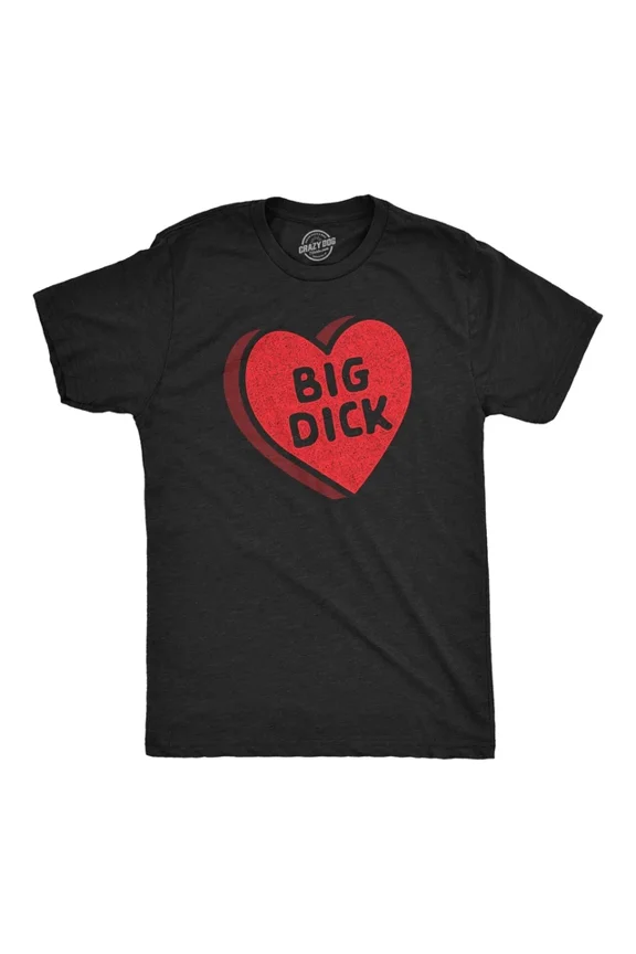Mens Big Candy Heart T-Shirt Valentines Day Joke Tee For Guys All Size S-5XL