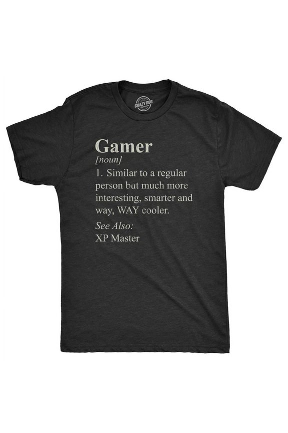 Mens Gamer Definition T-Shirt Video Games Lover Joke Tee For Guys All Size S-5XL