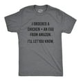 thumbnail image 1 of Velto Mens I Ordered A Chicken And An Egg T-Shirt What Came First Graphic Joke All Size S-5XL, 1 of 5