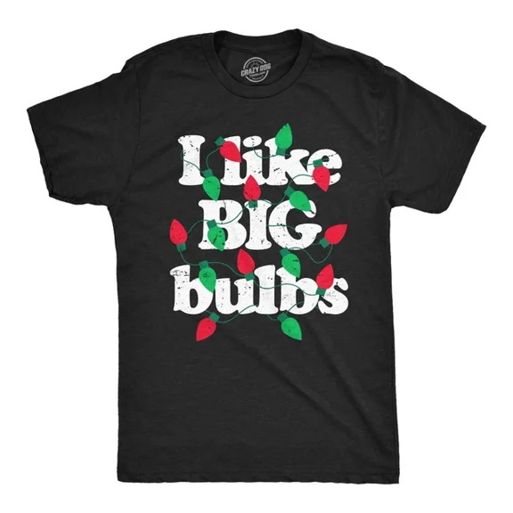 Velto Mens T-Shirt I Like Big Bulbs holiday Lights Graphic Tee For All Size S-5XL