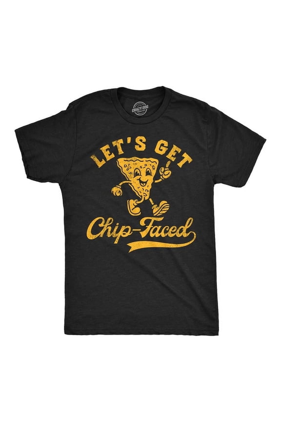 Mens T-Shirt Lets Get Chip Faced Party Graphic Tee For Men All Size S-5XL