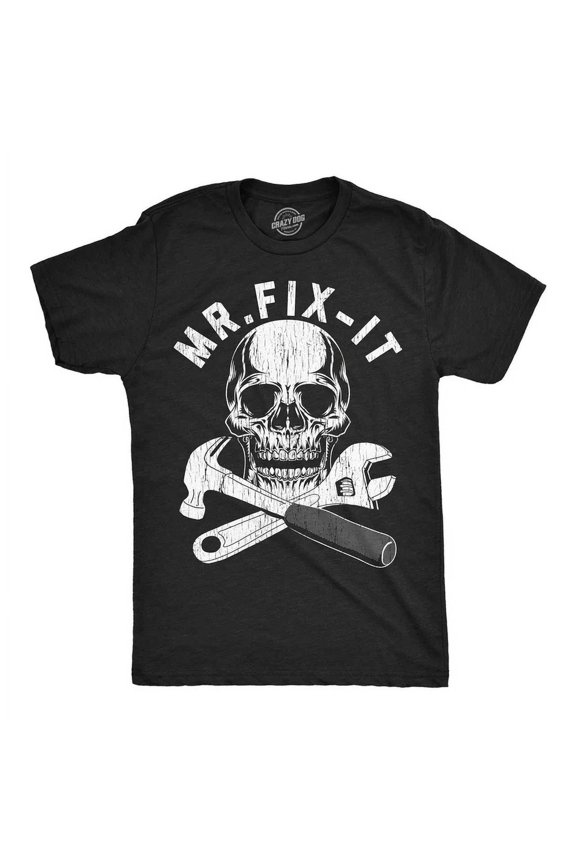 Mens T-Shirt Mr Fix It Mechanic Graphic Tee For Men All Size S-5XL