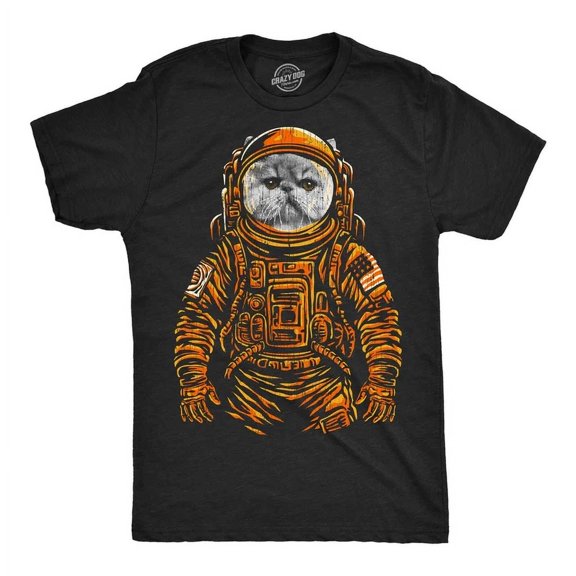 Velto Mens T-Shirt Space Kitty Cool Astronaut Kitten Graphic Tee For Men All Size S-5XL