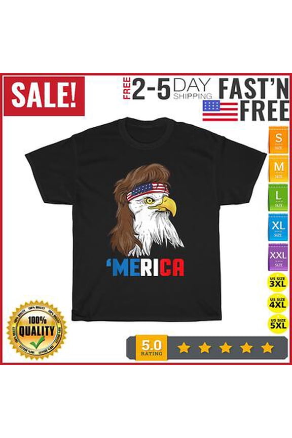 Merica Patriotic Mullet Eagle Vintage T Shirt Men Fashion 2023 Women T Shirt All Size S-5XL