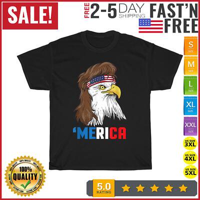 Velto Merica Patriotic Mullet Eagle Vintage T Shirt Men Fashion 2023 Women T Shirt All Size S-5XL