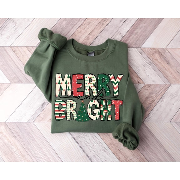Velto Merry and Bright Sweatshirt, Happy Holiday Shirts, Family Happy Holiday s, Happy Holiday Sweatshirts for Women, Happy Holiday Sweatshirt All Size S-3XL