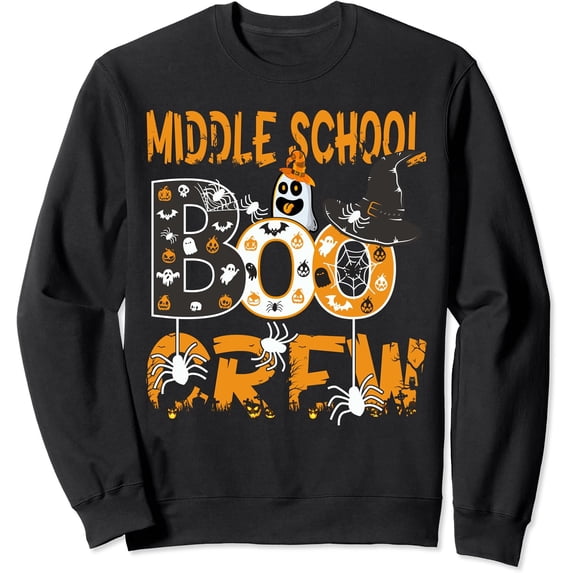 Velto Middle School Boo Crew Teacher Student Happy Holiday Sweatshirt All Size S-5XL