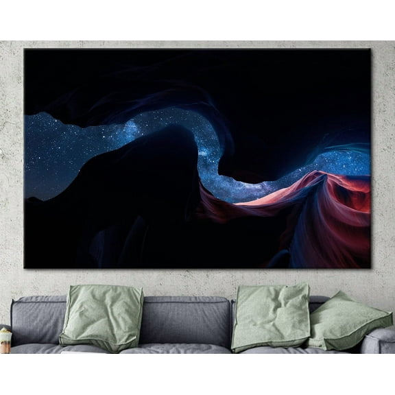 Velto Milk Way Wall Decor, Nature Landspace Canvas Art, Stars Space Canvas, Landscape Canvas, View Printed, Canyon Stars Printed, Nature Art Canva Canvas, 12x18 UNFRAMED