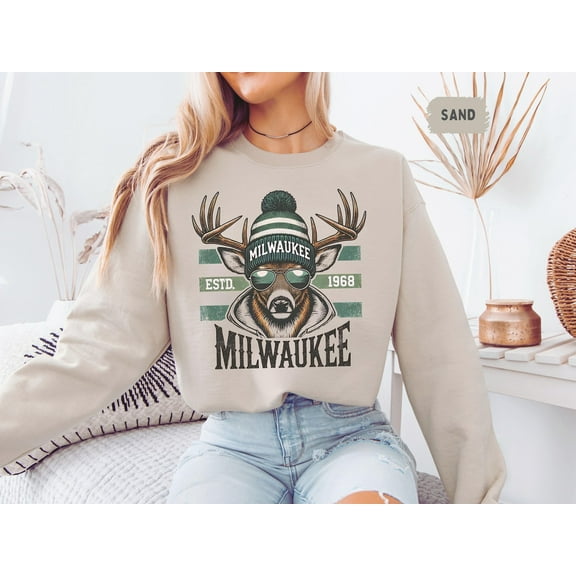 Velto Milwaukee Basketball Sweatshirt - Unisex Crewneck, Buck Fan Gift, Buck Apparel, Sports Team Shirt, Basketball Lover Top All Size S-3XL
