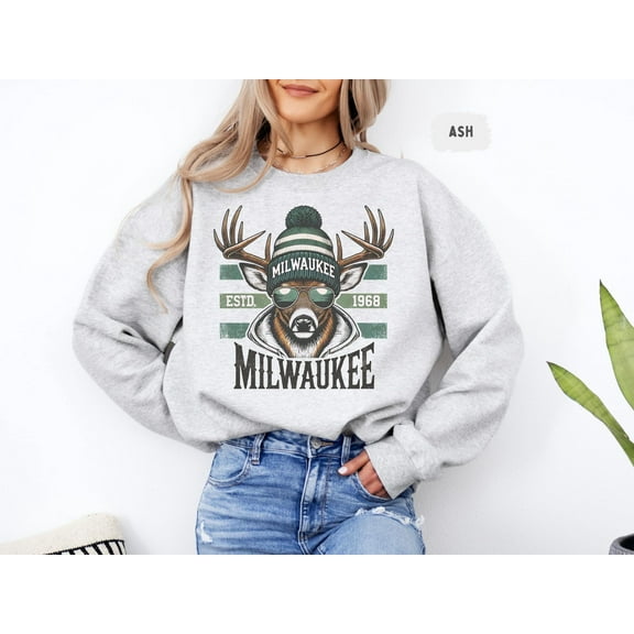 Velto Milwaukee Basketball Sweatshirt - Unisex Crewneck, Buck Fan Gift, Buck Apparel, Sports Team Shirt, Basketball Lover Top All Size S-5XL