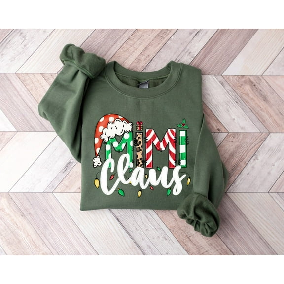 Velto Mimi Claus Sweatshirt, Grandma Holiday Winter Sweatshirt, New Year Holiday Winter Sweatshirt, Mimi Claus Shirt, Grandma Sweatshirt, Gift For Grandma All Size S-5XL