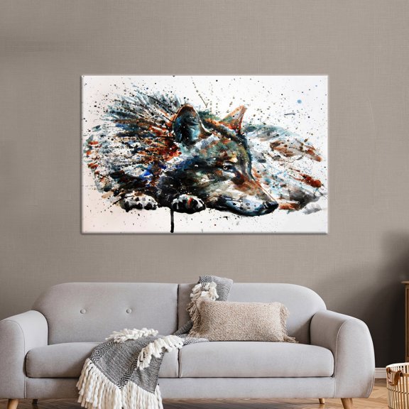 Velto Minimalist Loft Wall Art, Animal, Wolf, Wall Hangings, Modern Bridesmaid, Nature Inspired Living Room Decor