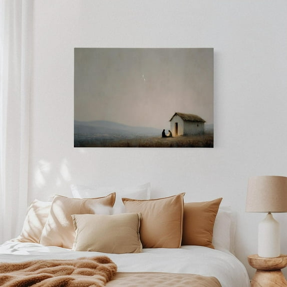 Velto Minimalist Nativity Scene Canvas – Holy Family Holiday Wall Art With Bethlehem Glow, Christian Spiritual Manger For Home Decor Canvas, 8x12 UNFRAMED